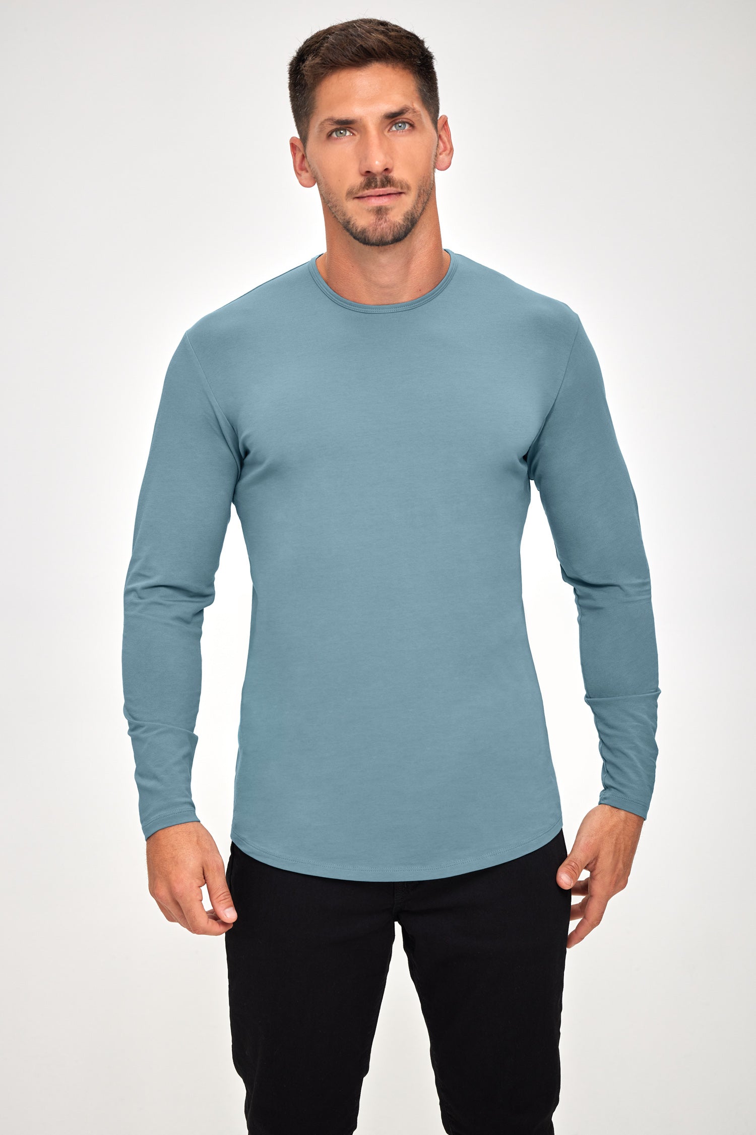 Supima Lux Crew Neck L/S - Adriatic Blue