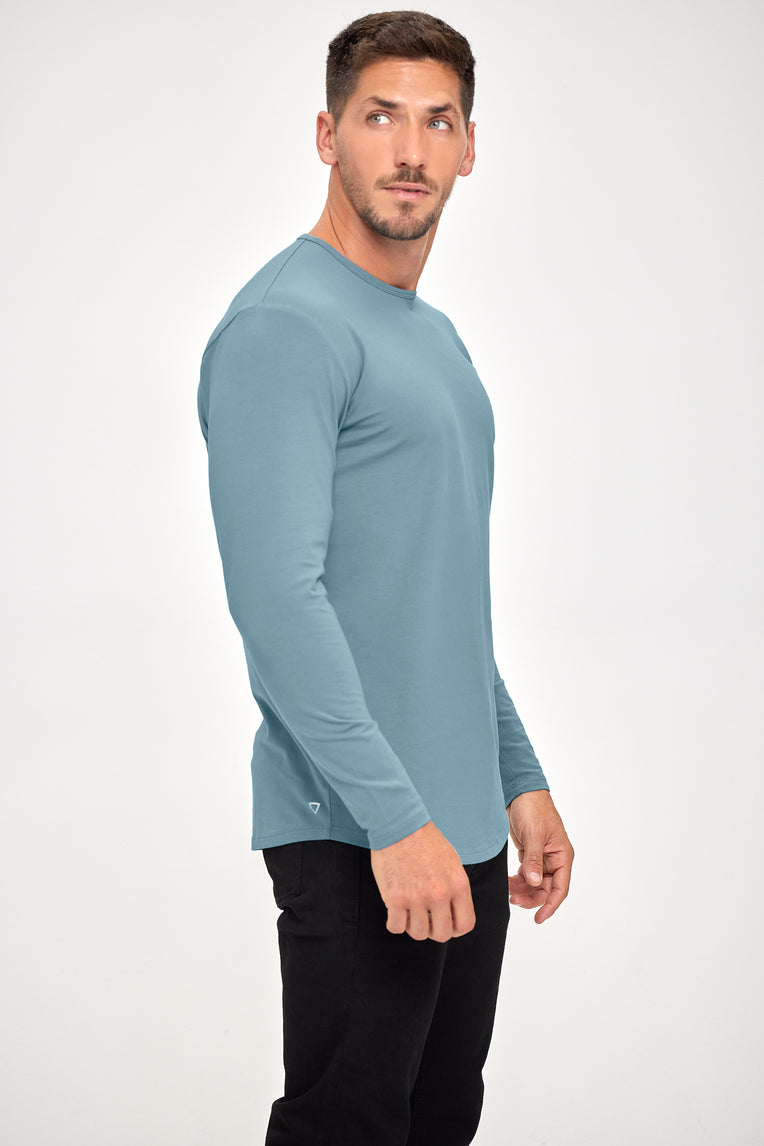 Supima Lux Crew Neck L/S - Adriatic Blue