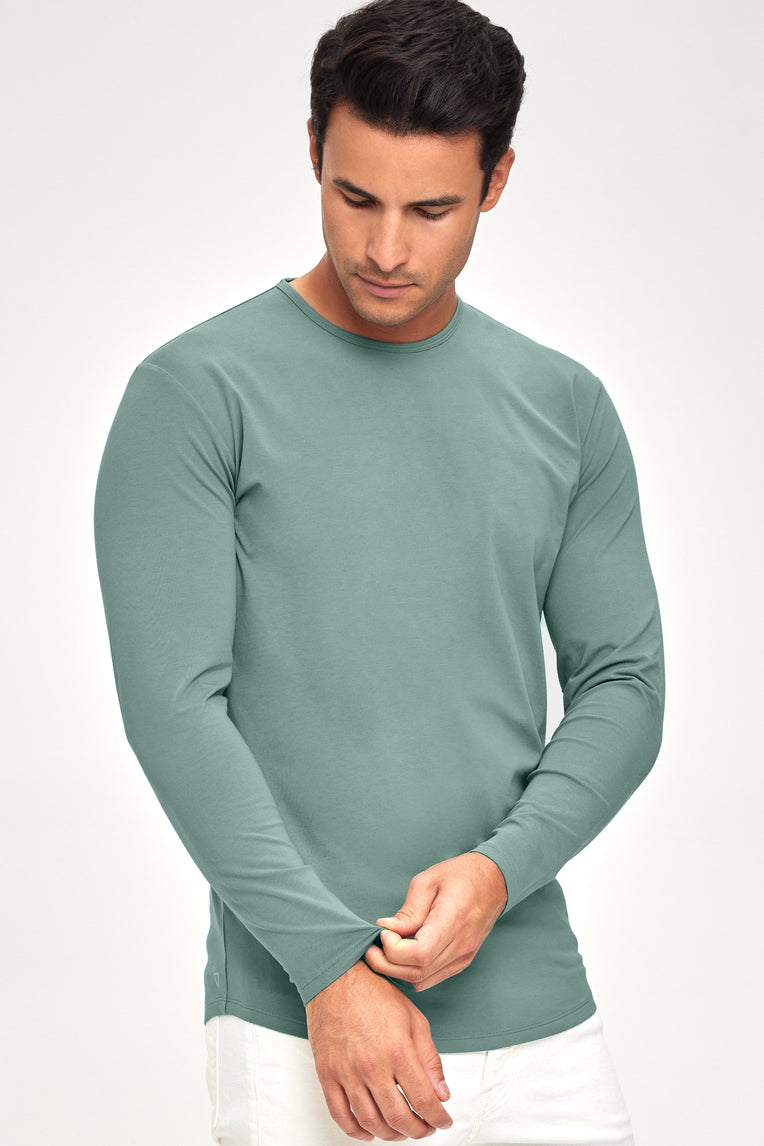 Supima Lux Crew Neck L/S - Jade Mist