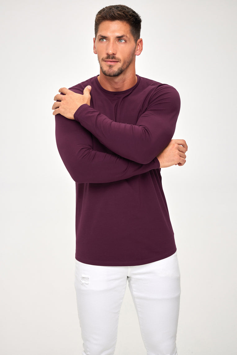 Supima Lux Crew Neck L/S - Merlot