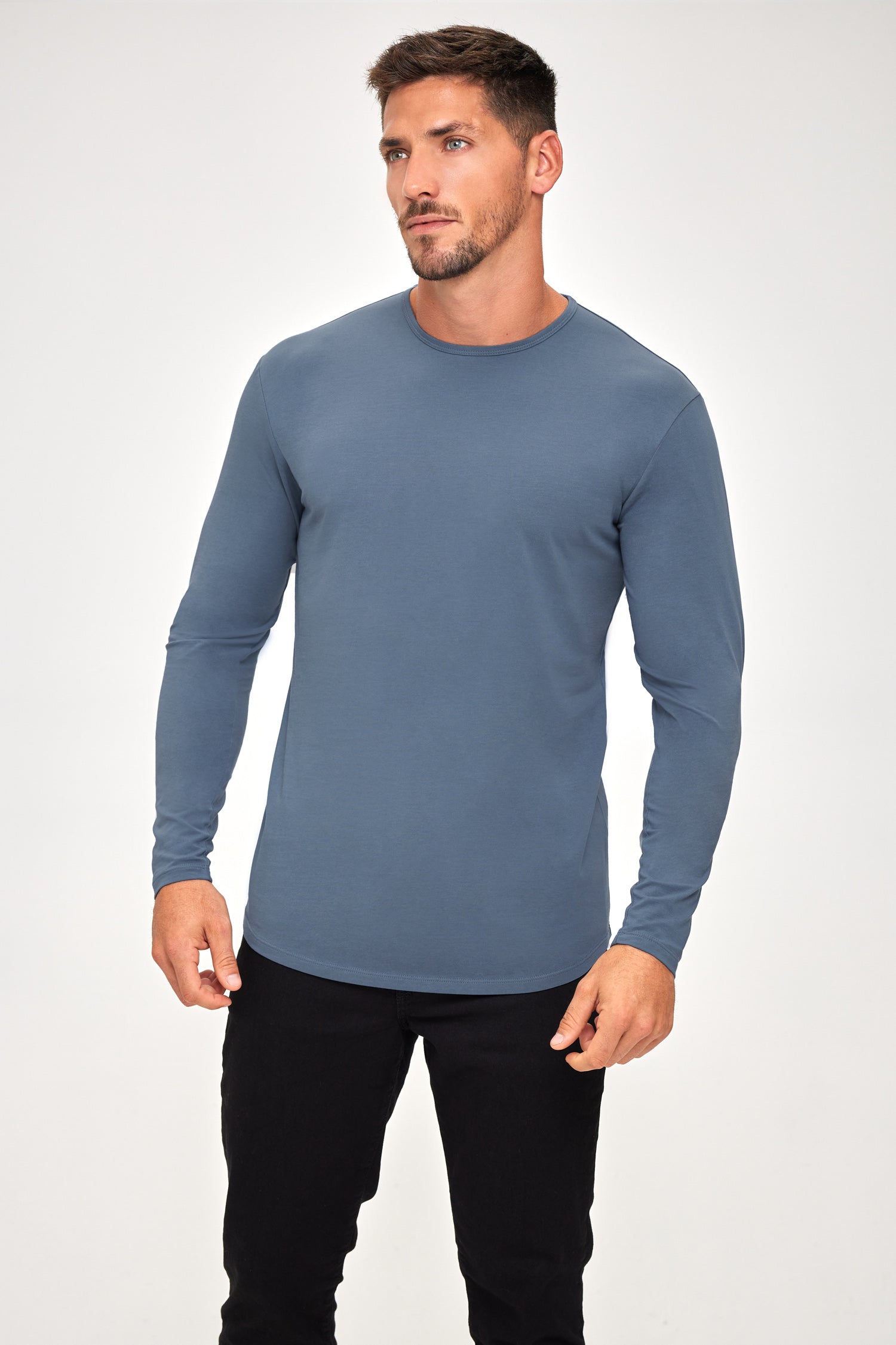 Supima Lux Crew Neck L/S - Nirvana Blue